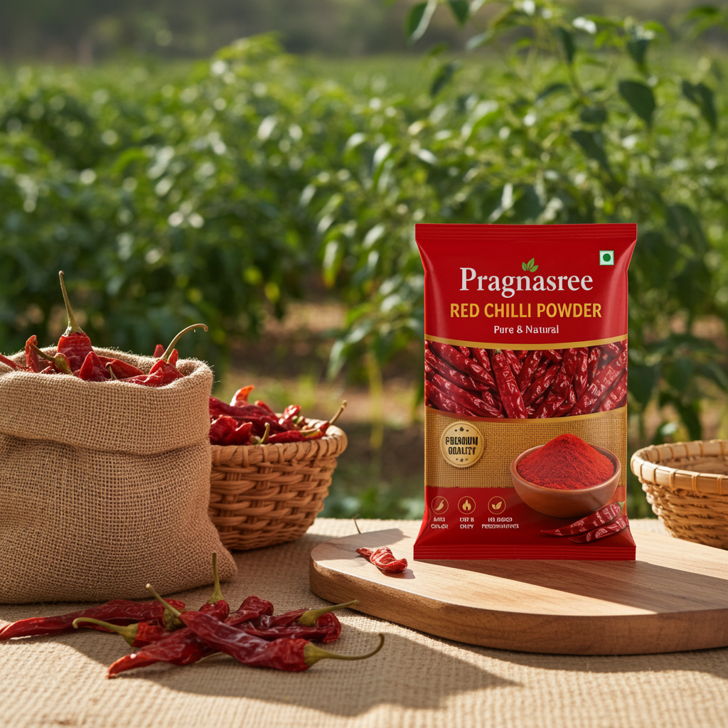 Pragnasree Red Chilli Powder | Premium Quality Lal Mirch Powder | Freshly Ground | Rich Natural Colour & Spicy Taste | No Artificial Colours or Preservatives | 500 g